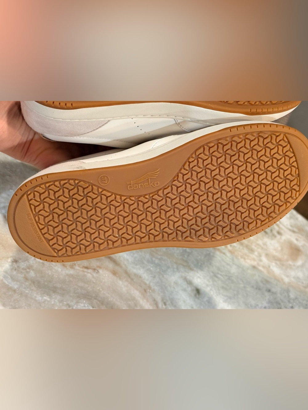 Women’s DANSKO Josey white & rose gold leather sneakers- Size 37 - Picture 10 of 10
